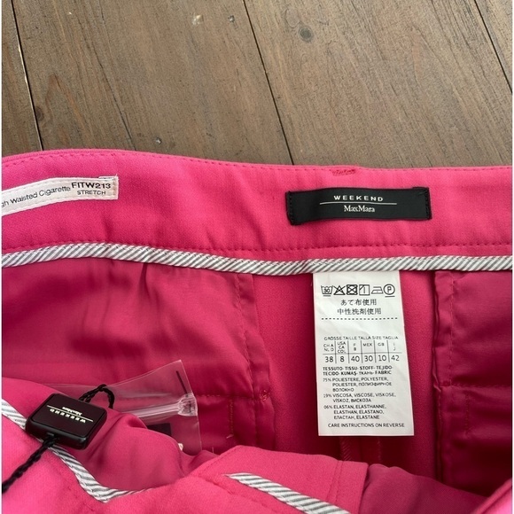 Weekend Max Mara hot pink cigarette style trouser pants NWT - Picture 4 of 5
